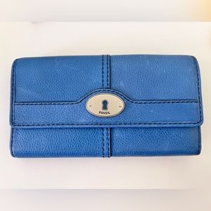Fossil Wallet | Leather | Blue |Trifold